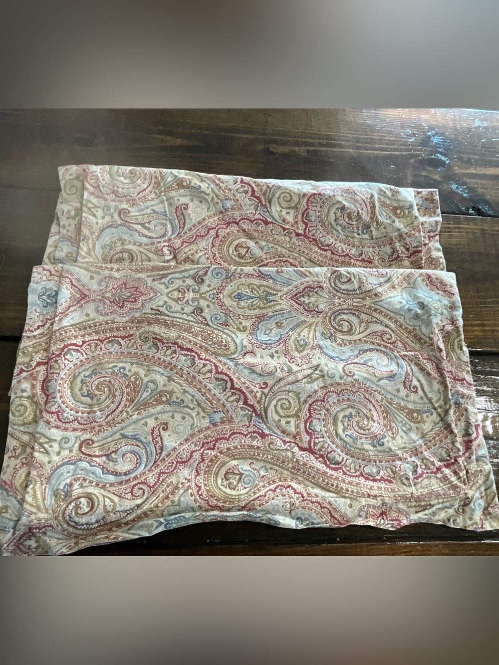 Lot of 2 Ralph Lauren Paisley Cotton Standard Pillow Shams 27”x22”
